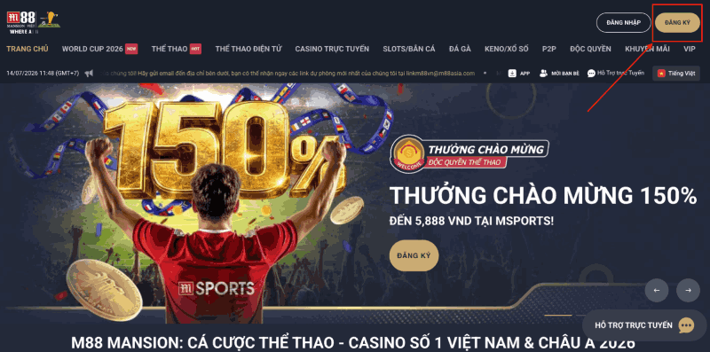 chọn đăng ký M88