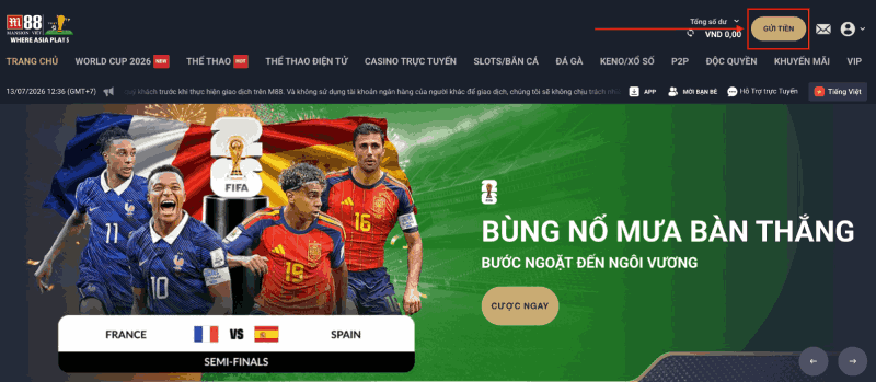 ưu điểm nạp tiền M88